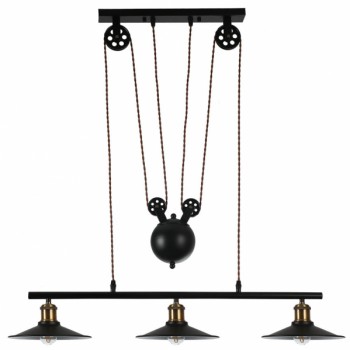 Distribuidor - Lâmpadas Diversas | Lâmpadas Rústicas | COLGANTE TRIGUERO 3XE27 NEGRO REGX22X88 CMRef: 132693009